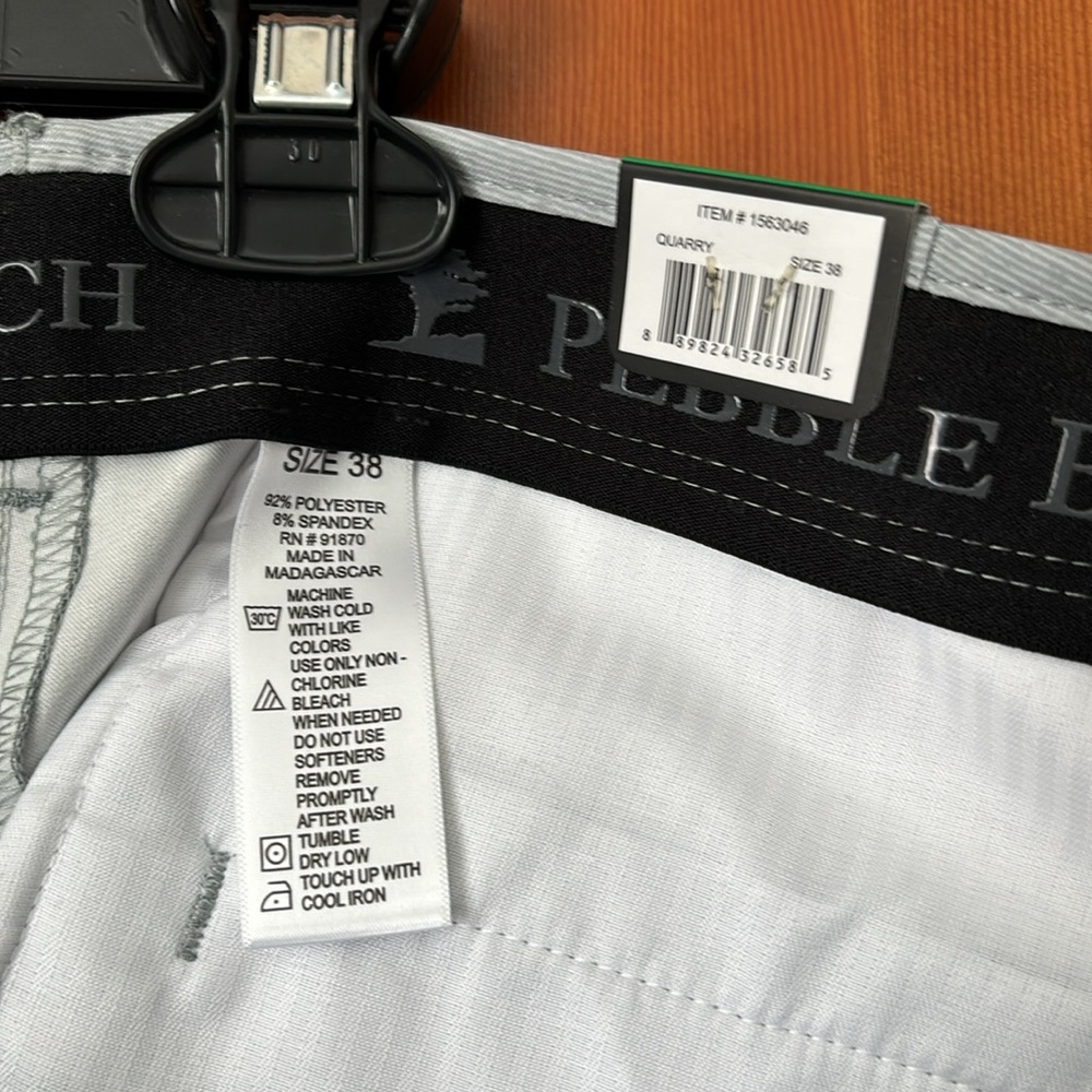 Pepple Beach Men's Dry-Luxe Performance Golf Shorts, Size 38, Gray - Picture 3 of 7